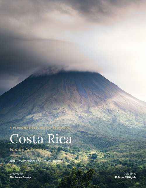 Real blueprint cover page, Costa Rica